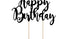Топер За Торта - Happy Birthday, Черно - Party Design