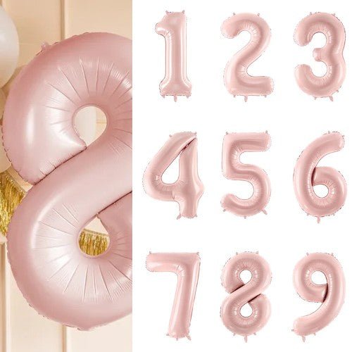 Фолиев Балон Цифра, Светло Розово - 72 см - Party Design