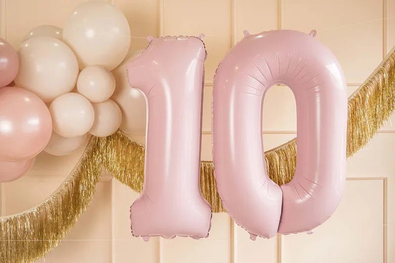 Фолиев Балон Цифра, Светло Розово - 72 см - Party Design