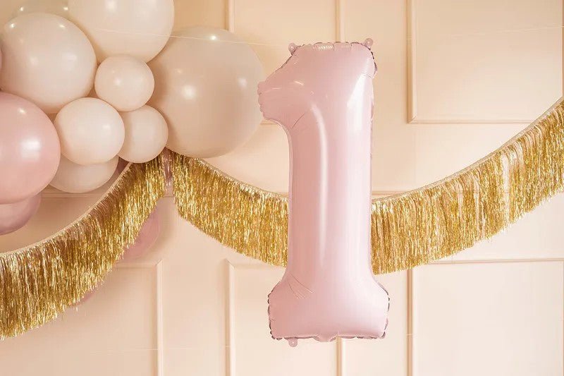 Фолиев Балон Цифра, Светло Розово - 72 см - Party Design