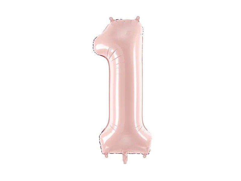 Фолиев Балон Цифра, Светло Розово - 72 см - Party Design