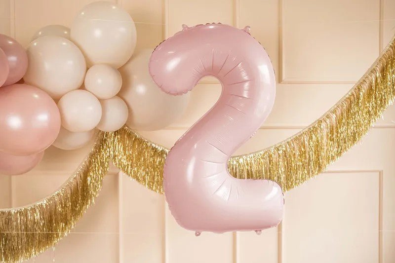 Фолиев Балон Цифра, Светло Розово - 72 см - Party Design