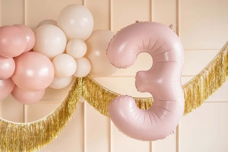 Фолиев Балон Цифра, Светло Розово - 72 см - Party Design