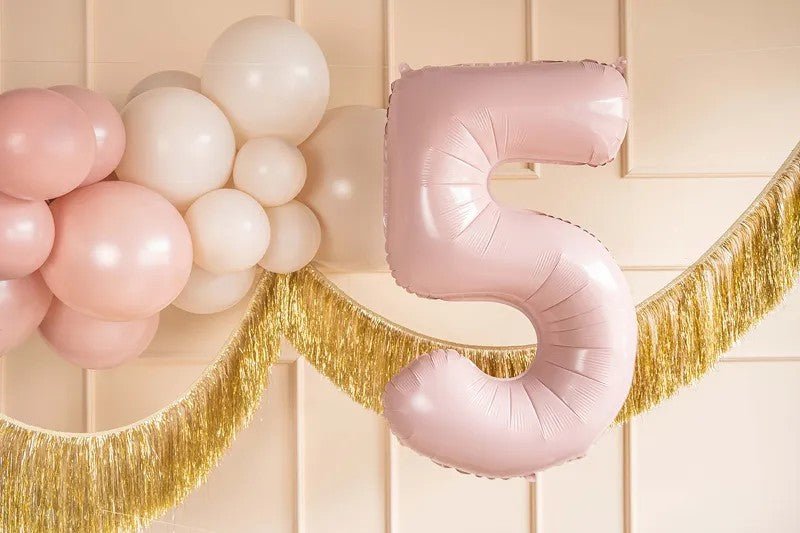 Фолиев Балон Цифра, Светло Розово - 72 см - Party Design