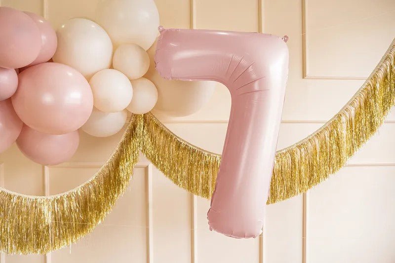 Фолиев Балон Цифра, Светло Розово - 72 см - Party Design