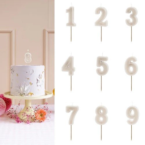 Свещи Цифри, Кремаво - Party Design