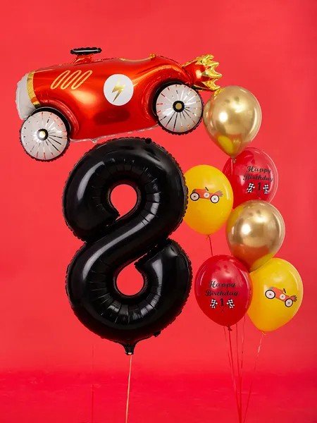 Фолиев балон цифра, 86 см, черен - Party Design