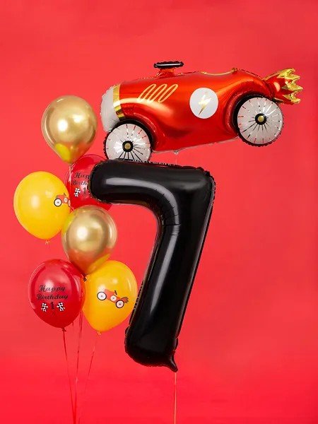 Фолиев балон цифра, 86 см, черен - Party Design