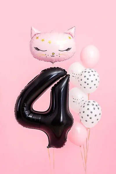 Фолиев балон цифра, 86 см, черен - Party Design