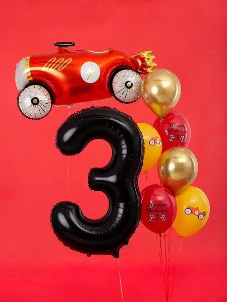 Фолиев балон цифра, 86 см, черен - Party Design
