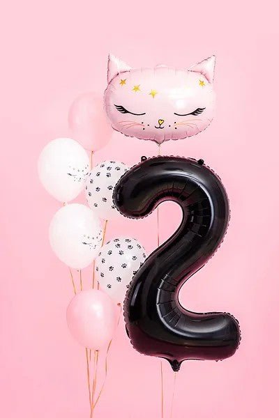 Фолиев балон цифра, 86 см, черен - Party Design