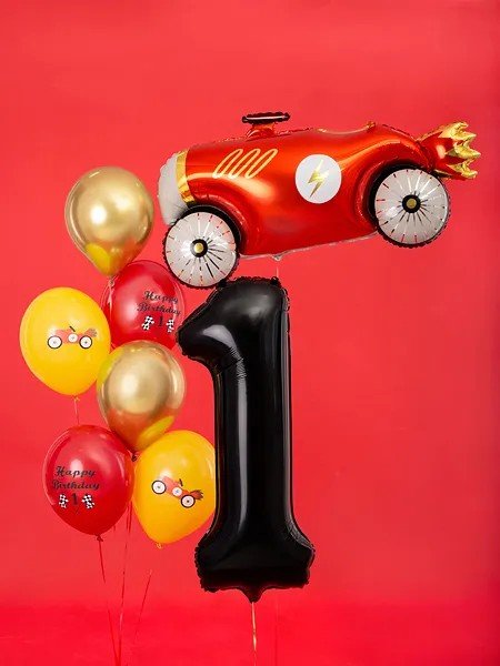 Фолиев балон цифра, 86 см, черен - Party Design