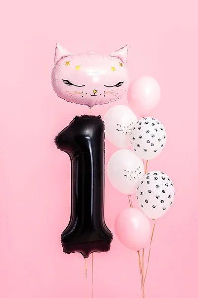Фолиев балон цифра, 86 см, черен - Party Design
