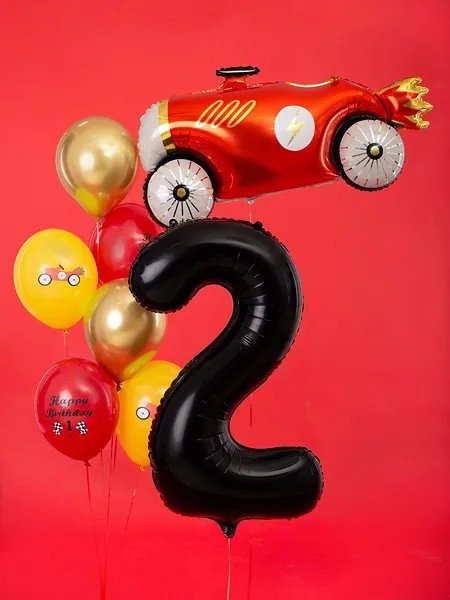 Фолиев балон цифра, 86 см, черен - Party Design