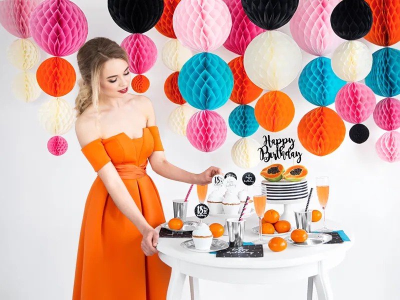 Хартиена Топка за Декорация, Светлорозова - Party Design