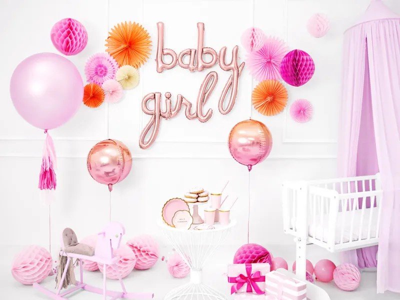 Хартиена Топка за Декорация, Светлорозова - Party Design