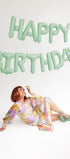 Фолиев Балон Надпис Happy Birthday, светло зелен - Party Design