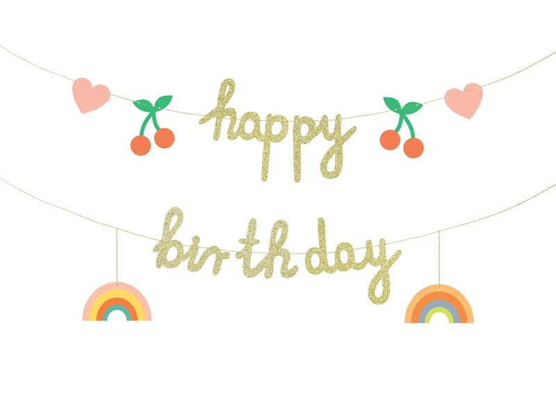 Банер Happy Birthday, 100 x 18 см - Party Design