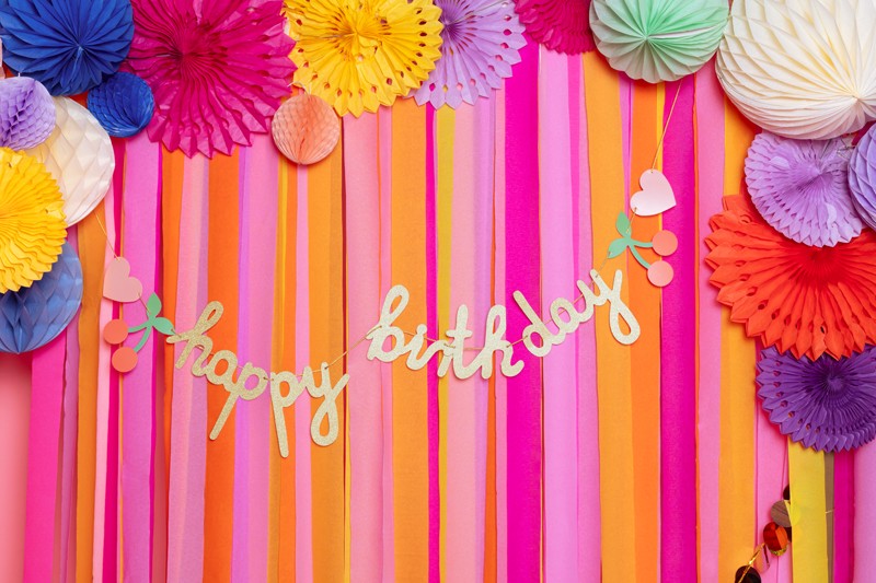 Banner Happy Birthday, 100 x 18 cm