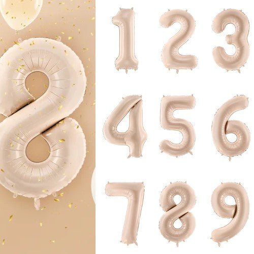 Фолиен балон цифра, 72 см, Тъмен Бежов - Party Design