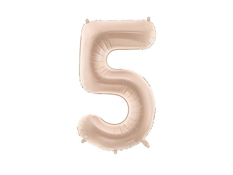 Фолиен балон цифра, 72 см, Тъмен Бежов - Party Design