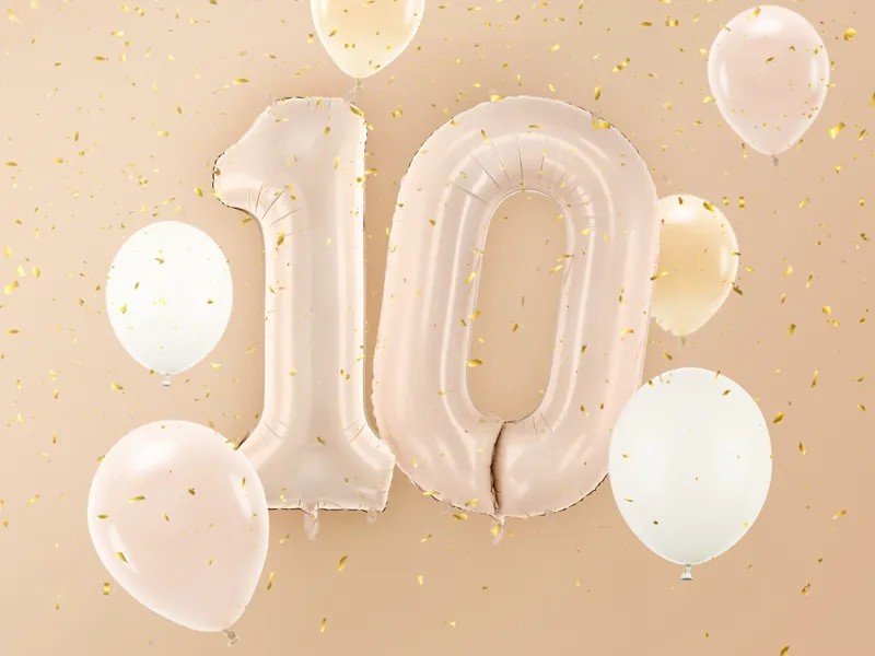 Фолиен балон цифра, 72 см, Тъмен Бежов - Party Design