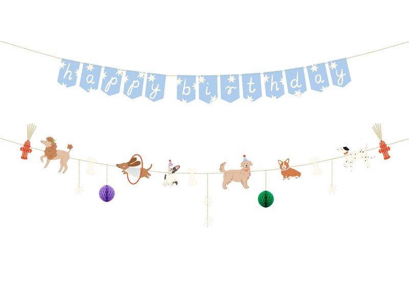 Банер Happy Birthday - Кученца - Party Design