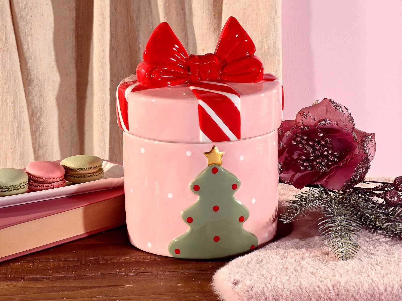 Кутия за сладки в керамика с форма на подарък - Party Design