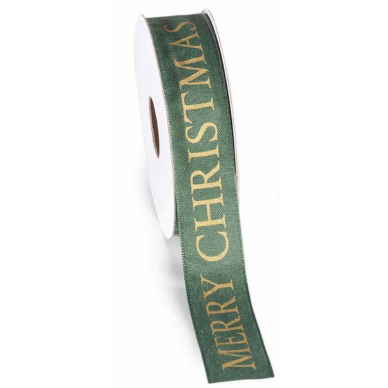 Тъкана лента с щампа Merry Christmas в златисто - Party Design