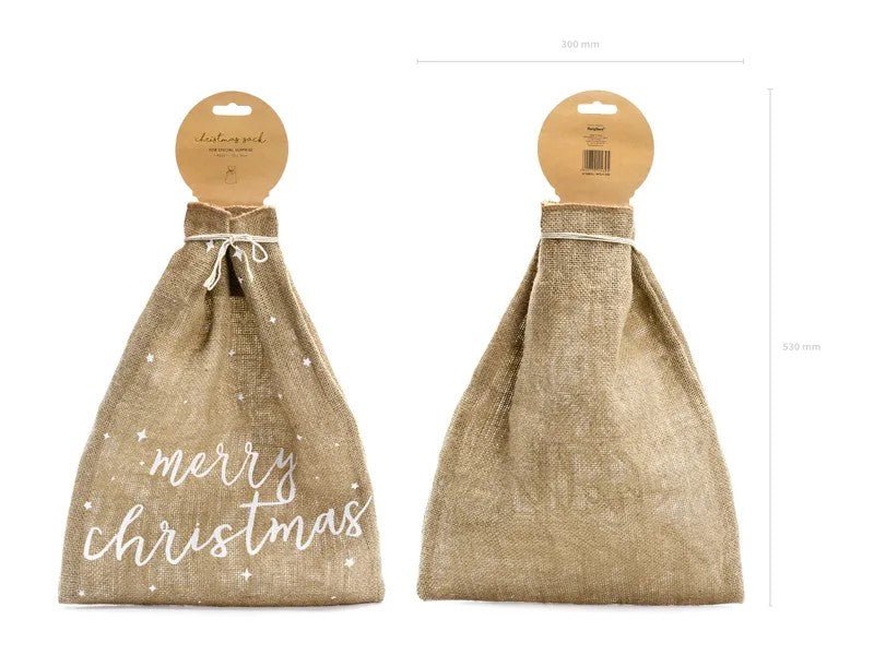 Коледен чувал от юта "Merry Christmas" - Party Design