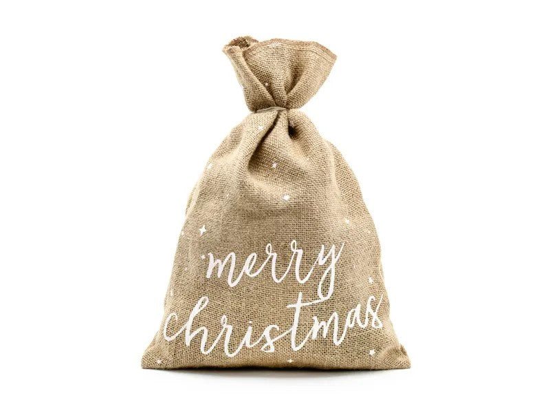 Коледен чувал от юта "Merry Christmas" - Party Design