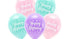 Латексови Балони с Надпис "Happy Birthday", Пастелни Цветове, 26см (1 Пакет / 5 Бр.) - Party Design
