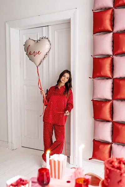 Фолиев Балон Сърце, 91x85 см, Микс от Цветове - Party Design