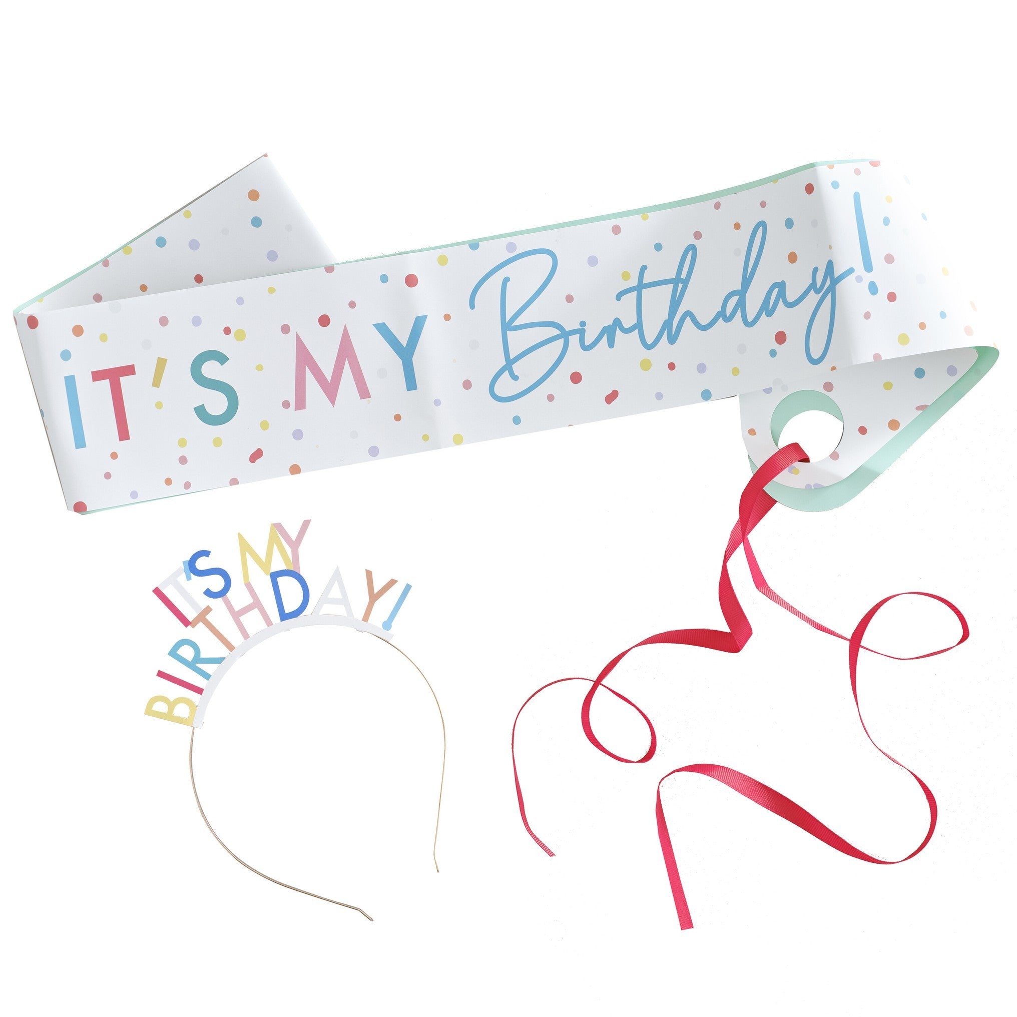 Комплект Лента и Диадема "It's My Birthday" - Party Design