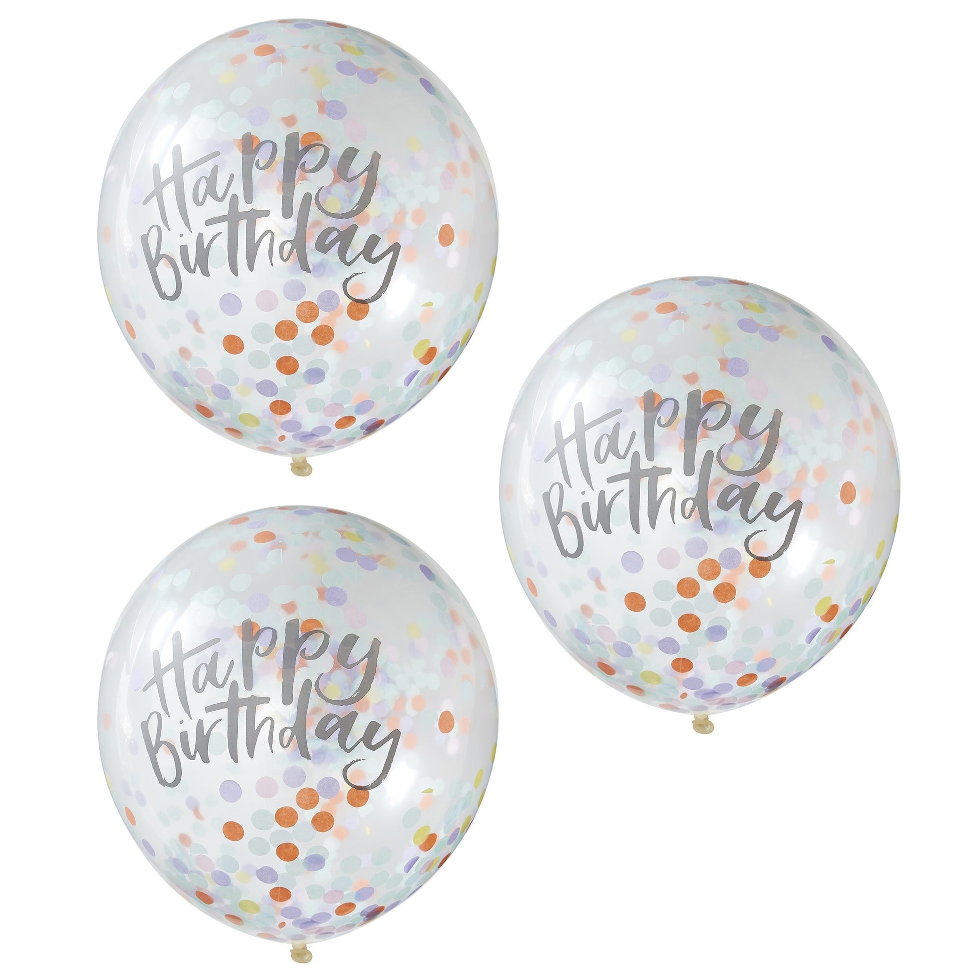 Прозрачни Балони с Пастелни Конфети - "Happy Birthday" - Party Design