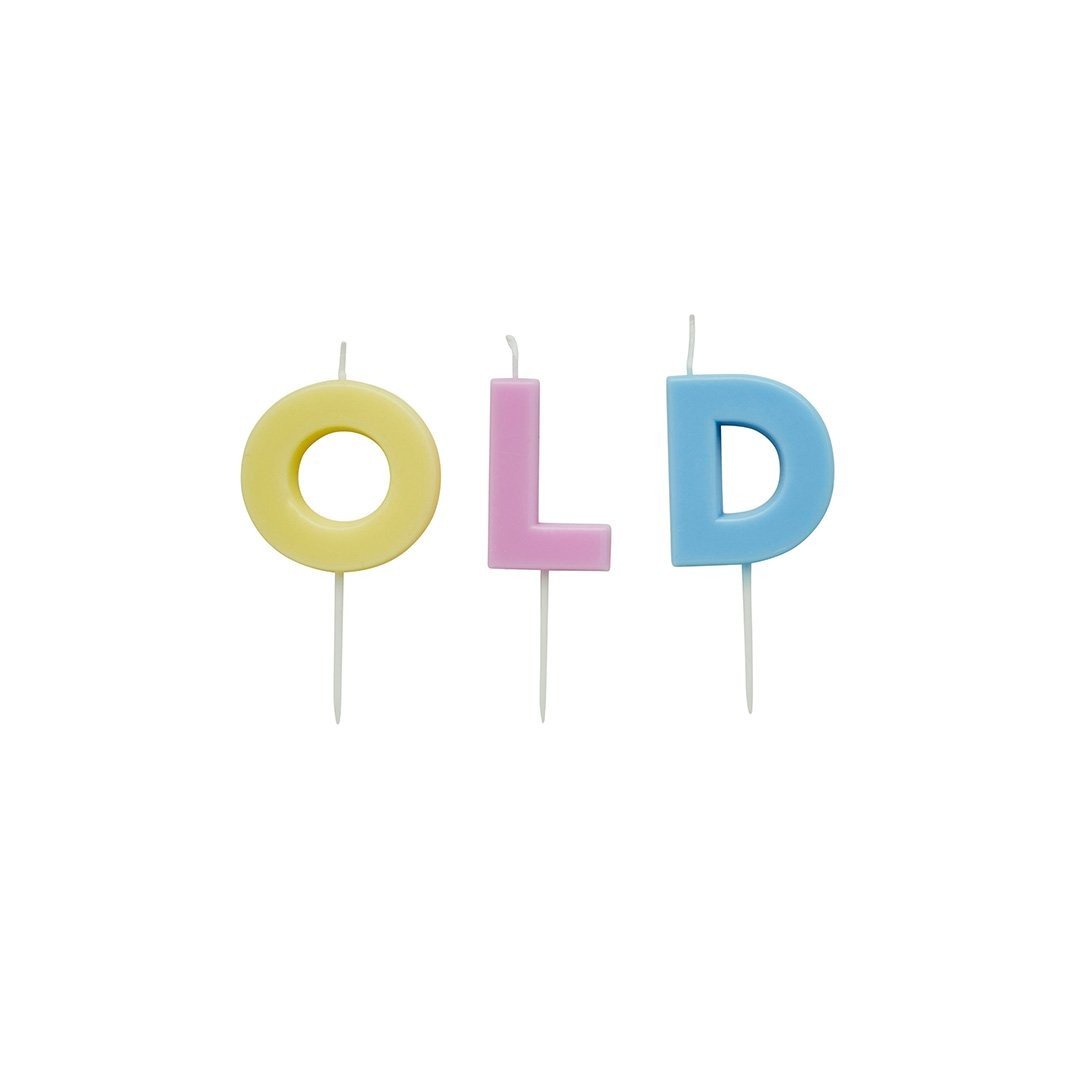 Забавни свещи 'Old' - Пастелни Цветове - Party Design