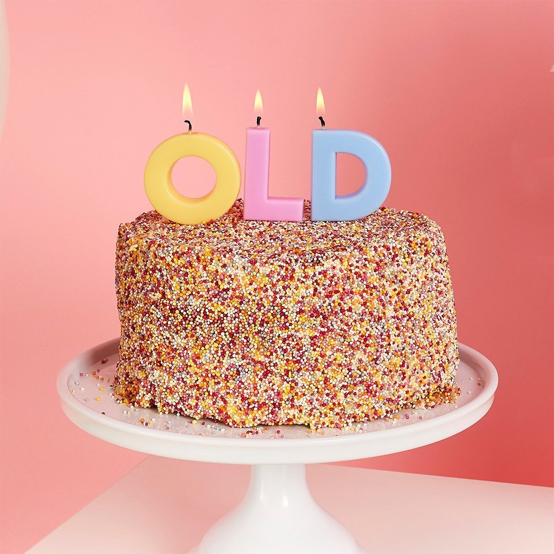 Забавни свещи 'Old' - Пастелни Цветове - Party Design