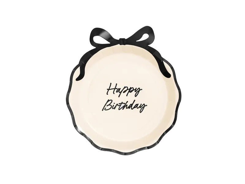 Хартиени Чинии Happy Birthday с Панделка - Party Design