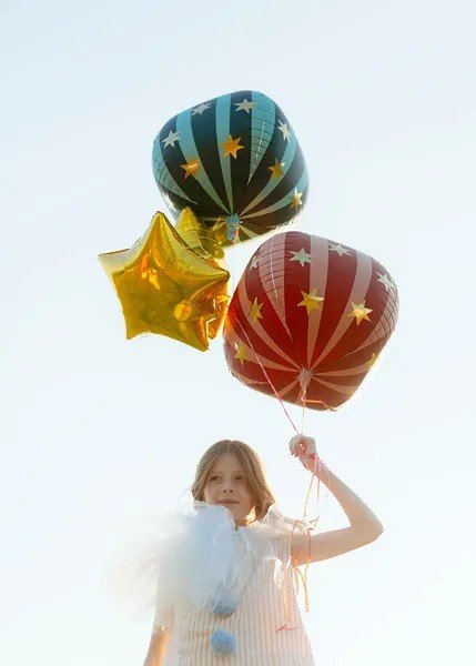 Фолиев балон сфера със звезди – зелен - Party Design