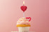Декоративна свещ Diamond Heart, Червена - Party Design