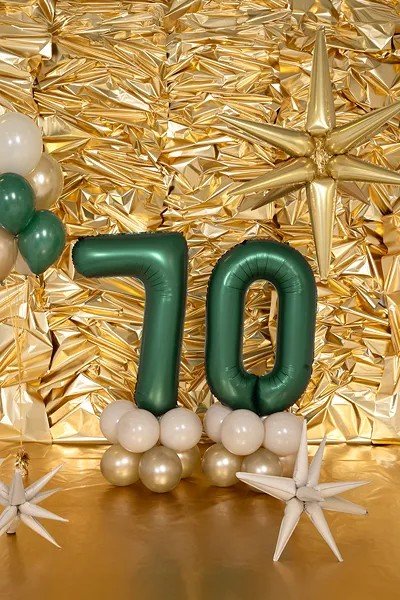 Фолиев Балон - Цифра, 86 см, Тъмнозелено - Party Design