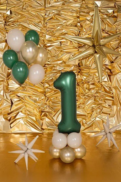 Фолиев Балон - Цифра, 86 см, Тъмнозелено - Party Design