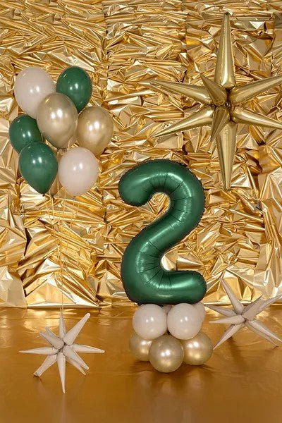 Фолиев Балон - Цифра, 86 см, Тъмнозелено - Party Design