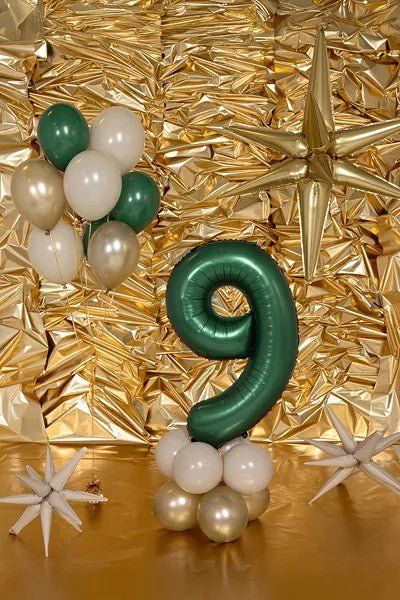 Фолиев Балон - Цифра, 86 см, Тъмнозелено - Party Design