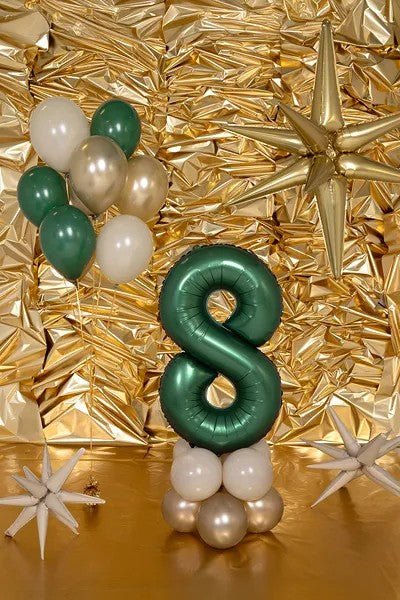 Фолиев Балон - Цифра, 86 см, Тъмнозелено - Party Design