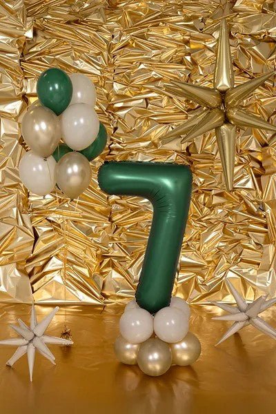 Фолиев Балон - Цифра, 86 см, Тъмнозелено - Party Design