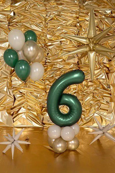 Фолиев Балон - Цифра, 86 см, Тъмнозелено - Party Design
