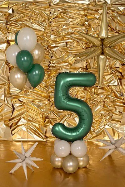 Фолиев Балон - Цифра, 86 см, Тъмнозелено - Party Design