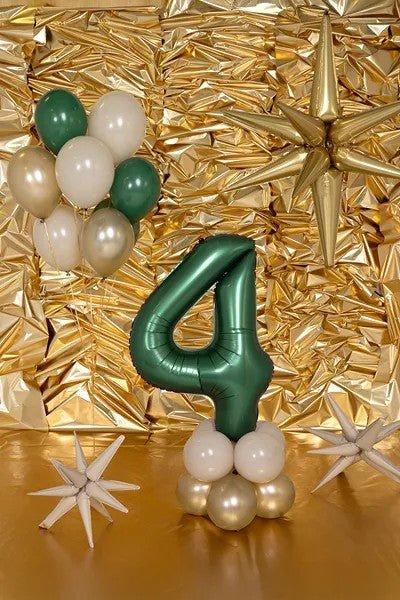 Фолиев Балон - Цифра, 86 см, Тъмнозелено - Party Design