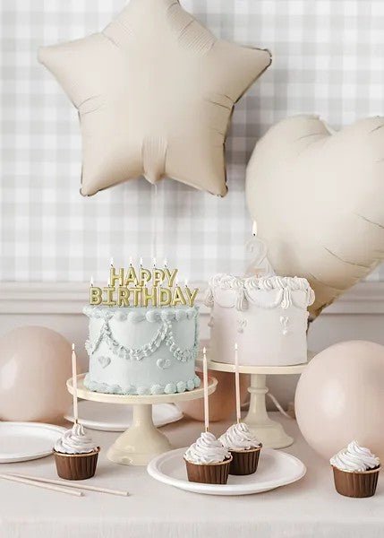 Фолиев Балон Сърце - Матов Бежов, 35 см - Party Design